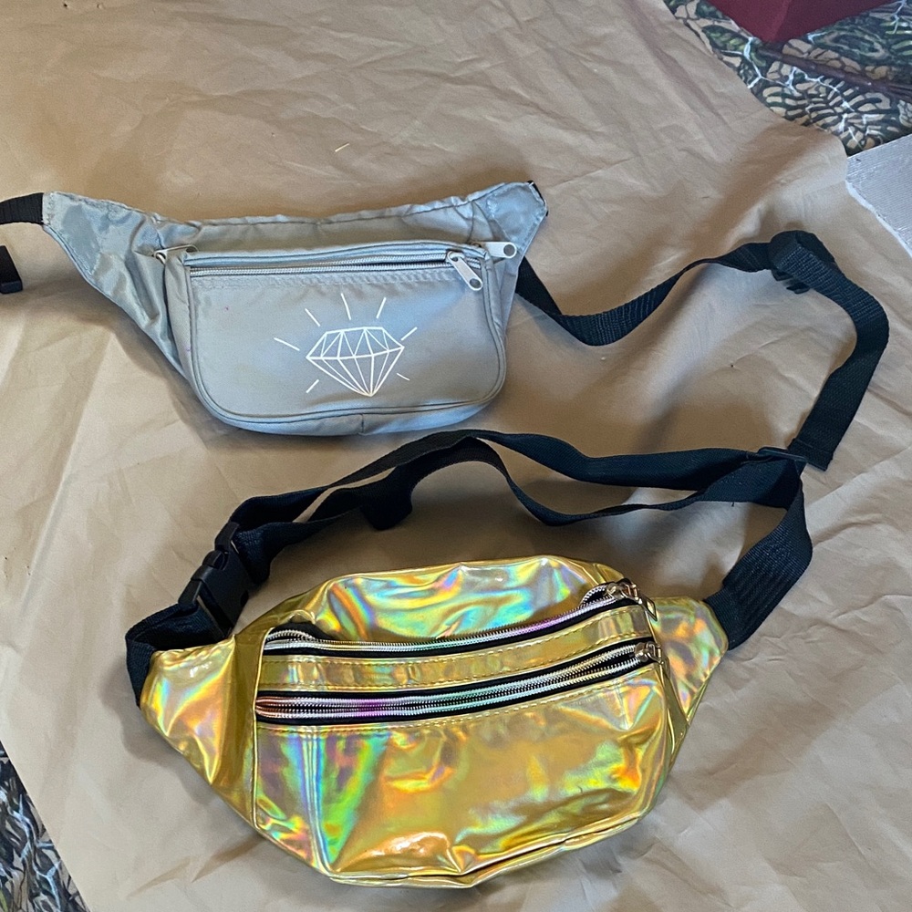 Iridescent Gold Holographic Waist Bag - Unbranded